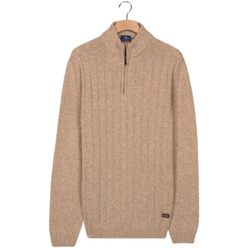 Baileys Trui Half Zip Extra Long Sleeve Front Drop Needle Knit Kitt / male