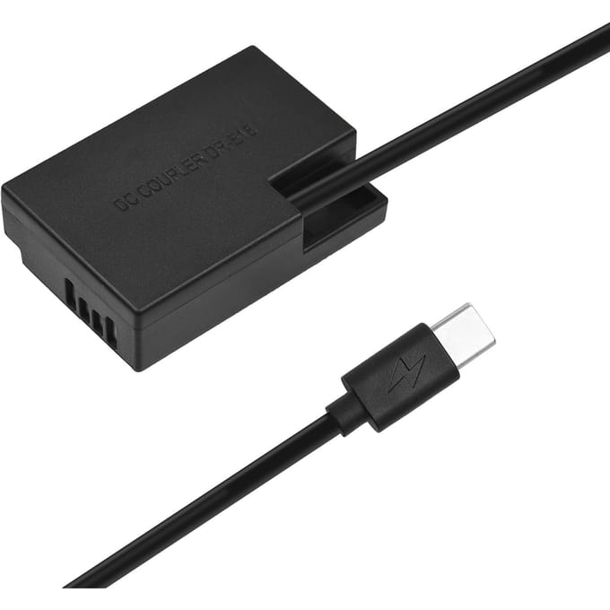Type C naar DR-E18 DC-koppeling LP-E17 Dummy-batterijvervanging voor Canon RP EOS 77D 200D 250D 750D zwart