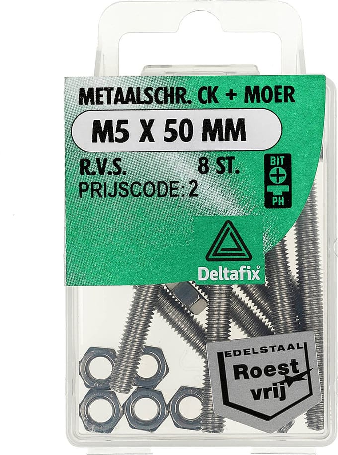 Metaalschroeven RVS A2 cillinderkop m5x50mm
