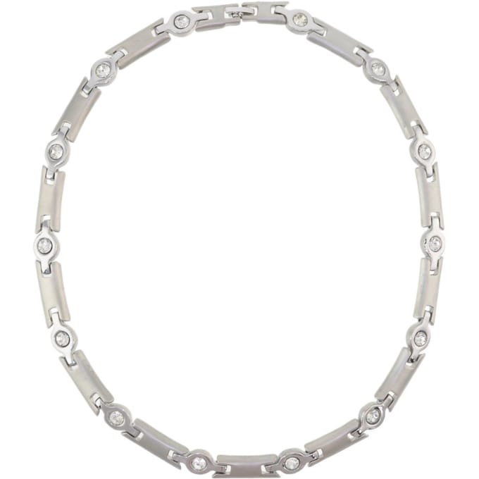 Behave – Ketting – Zilverkleurig – Mat & Glanzend – Kristal – 45 cm