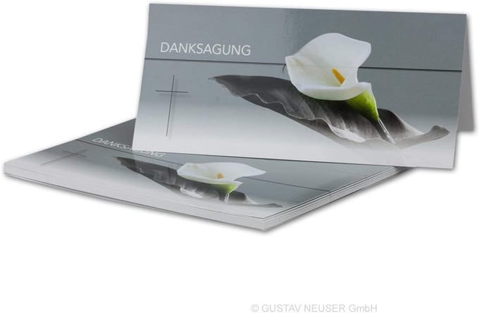 25x Rouwbedankkaarten Set DIN LANG Dubbel Bedankzegging Bloemen
