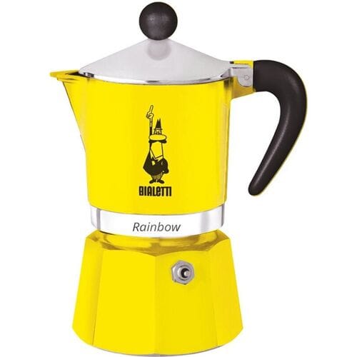 Bialetti Rainbow Percolator 1 Kops Geel – Espresso Maker – Aluminium – Italiaanse Koffiezetter