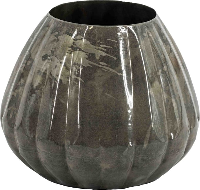 HomeBound by KY | Vaas metaal moon grey | bloemenvaas