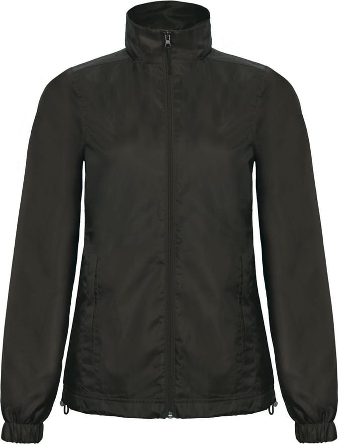 B&C Dames/dames ID.601 Douchebestendig Windbrekerjasje met kap (Zwart)