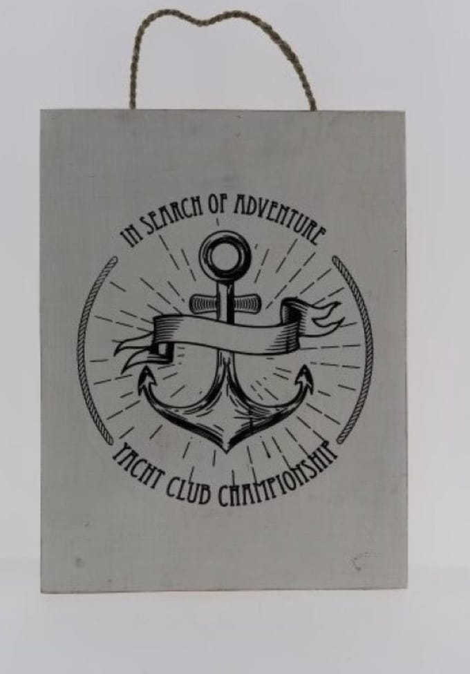 Tekstbord 30x40 cm Yacht Club Championship Ibiza style