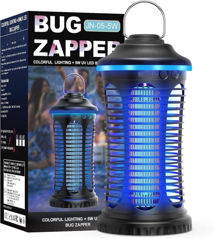 Draagbare Elektrische Muggenlamp - 4000 mAh, Oplaadbaar met USB, 2000 V, Voor Buiten en Binnen