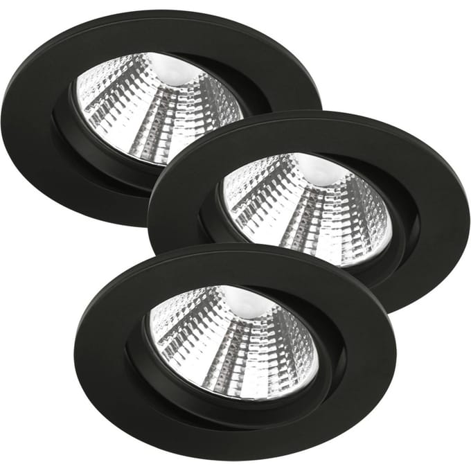 Nordlux LED plafondinbouwspot Freemont 2.700K per 3, zwart