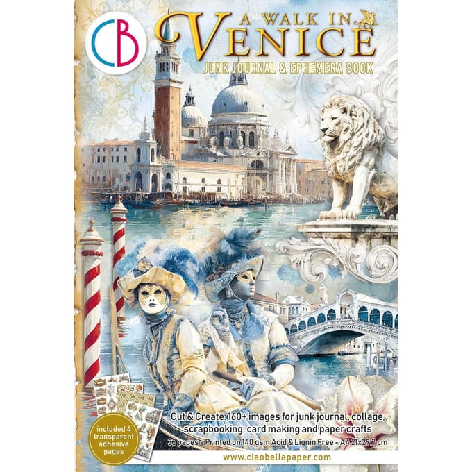 Ciao Bella - A Walk in Venice A4 Junk Journal Ephemera Book (32pcs) (CBB023)