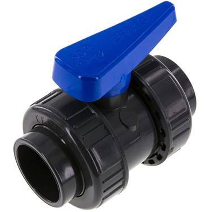 PVC 2-weg Kogelkraan Dubbele Wartel 50 mm Sok EPDM