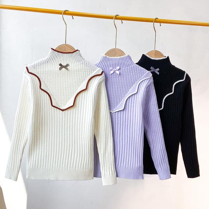 Meisjes Gebreide Basis Trui Winter Top Trui Warm Kinder Winterkleding 170