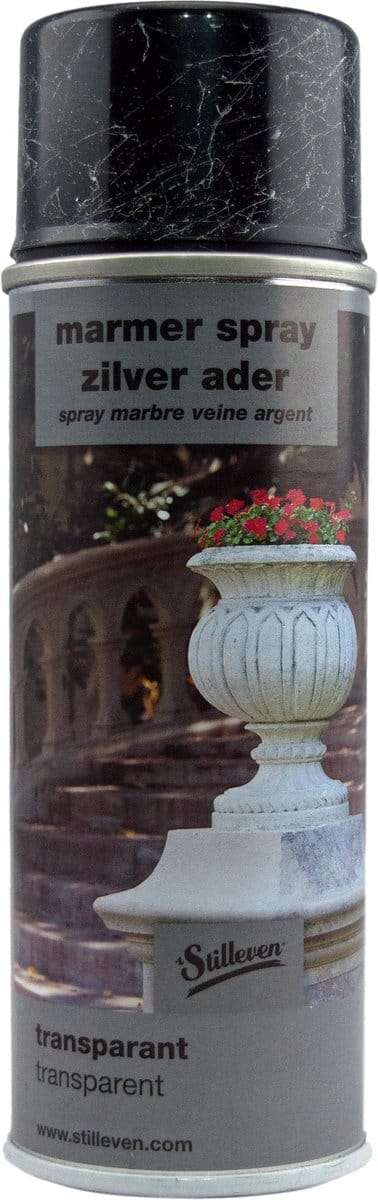 Stilleven Marmer Look zilverader spuitverf