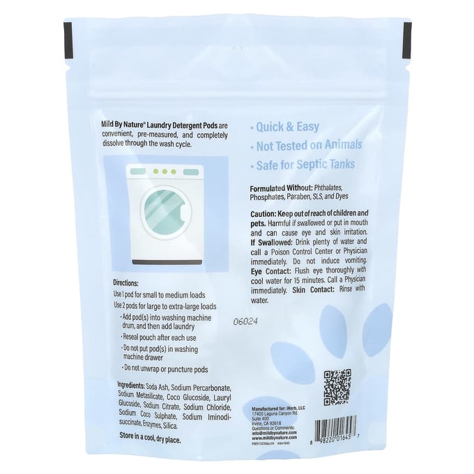 Wasmiddelpods, Geurloos, 10 stuks, 180G(6.3oz) gray