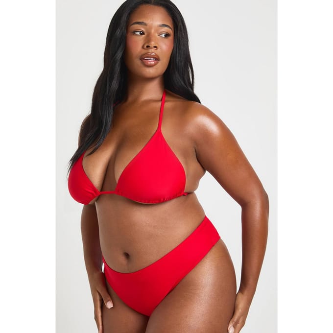 boohoo Dames Plus Essentials Effen Bikinislip | Red | Maat: 28