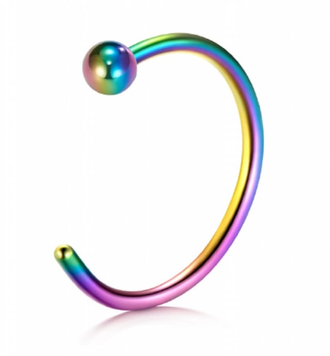 Neppiercing multi kleur bol neus - Charme Bijoux