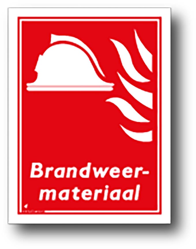 Brandweermateriaal bord - Forex - 30 x 40 cm