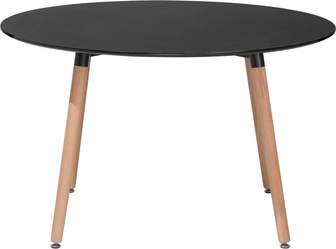 BOVIO - Ronde eettafel - Zwart - 120 cm - MDF