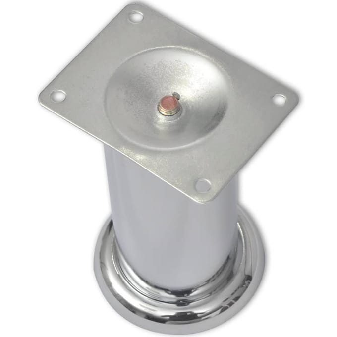 vidaXL - Bankpoten - rond - chroom - 120 - mm - 4 - st