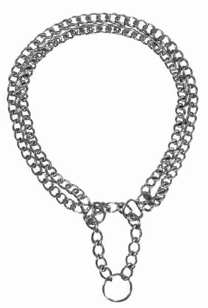 TRIXIE HALSBAND HOND HALF-SLIP KETTING MET 2 RIJEN