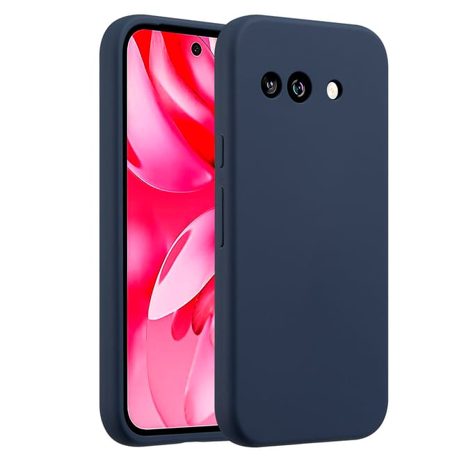 Accezz Hoesje - Geschikt voor Google Pixel 9a - Liquid Silicone Backcover - Donkerblauw