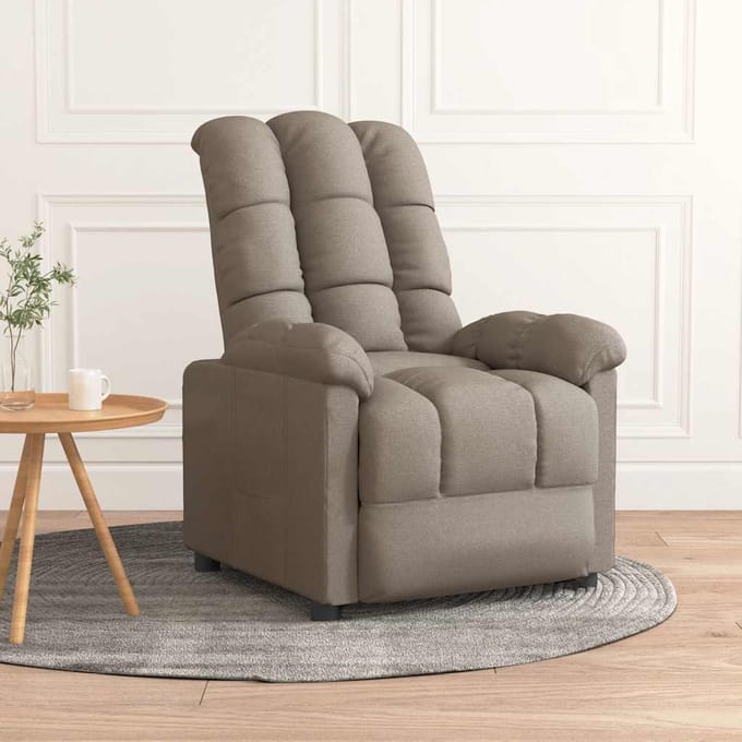vidaXL - Fauteuil - verstelbaar - stof - taupe