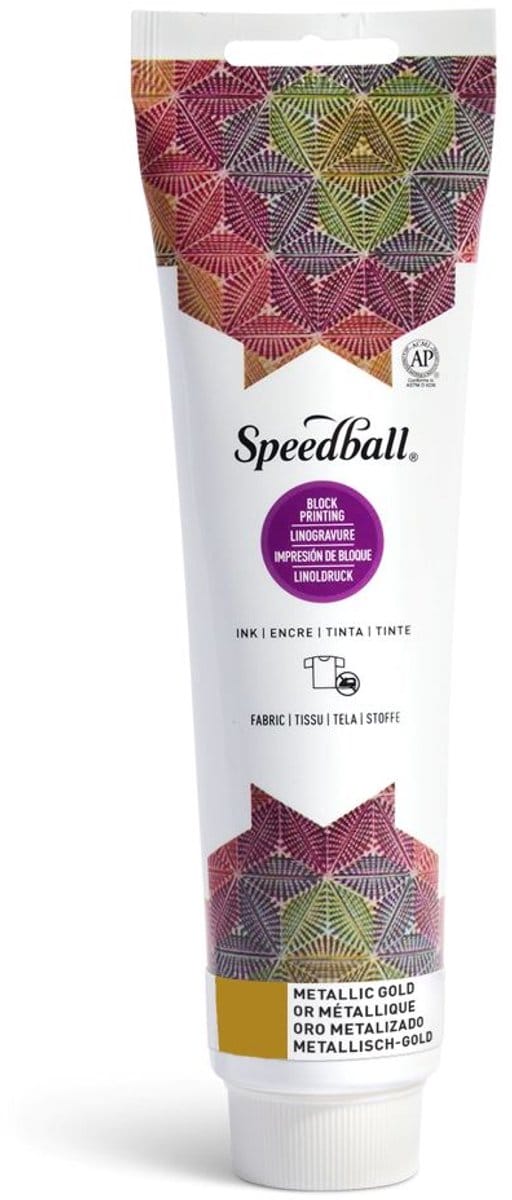 Fabric block printing ink metallic gold - Speedball
