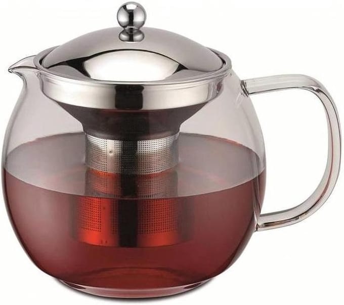 Haushalt 16029 -Theekan van glas met filter voor 1.2 liter