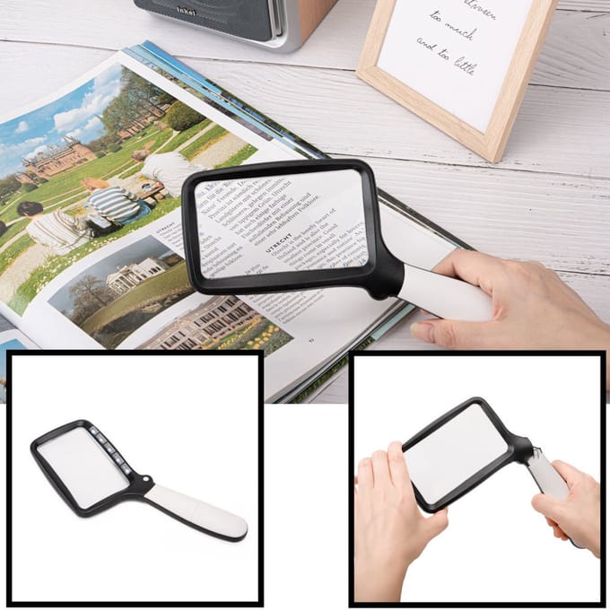 Hand Loep LED verlichting - 2x Vergroting - Vergrootglas slechtziende - Handloep - Inklapbaar Lees licht - Magnifier