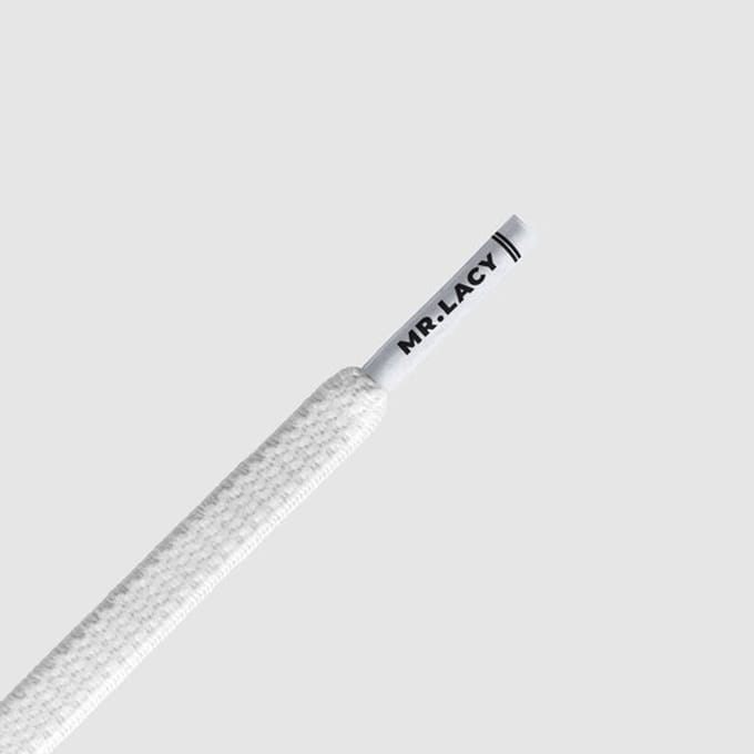 Mr. Lacy - Schoenveter - Flexies - Plat - Wit  - Elastische veters - Lengte70 cm