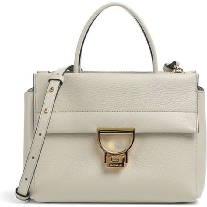 COCCINELLE Leren handtas schoudertas Arlettis Handbag Grained Leather Eucalipto groengrijs