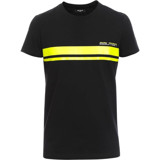 Balmain Neon Logo Zwart T-shirt