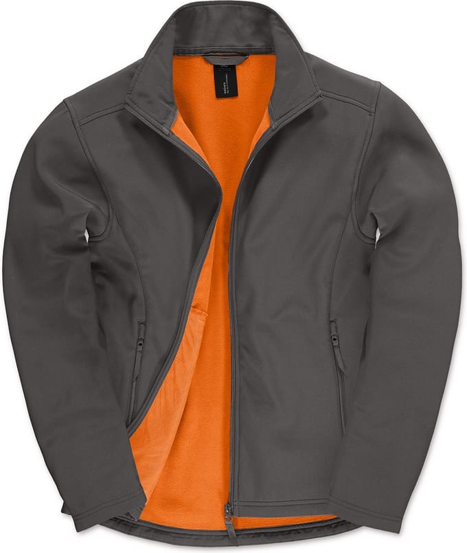 B&C Id.701 Softshell / Men CGJUI62 - Dark Grey / Neon Orange - 3XL