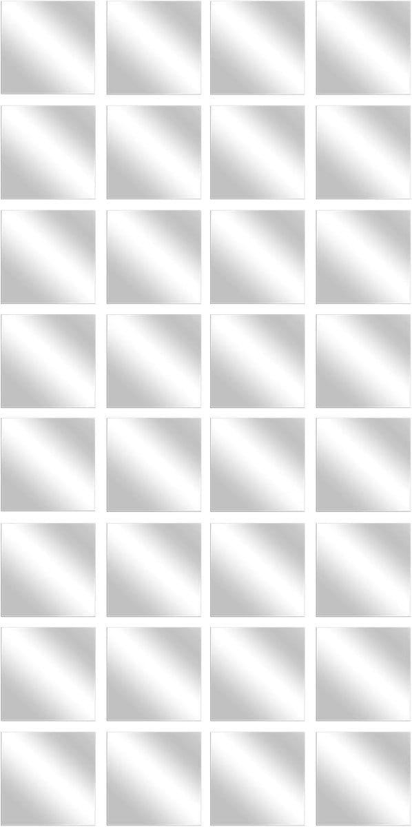 Square Acrylic Mirror, 15x15x0.2cm Adhesive Bathroom Mirror, No Drilling Decoration for Home, Dorm, Wall Mounting, Reflective Sheet Set