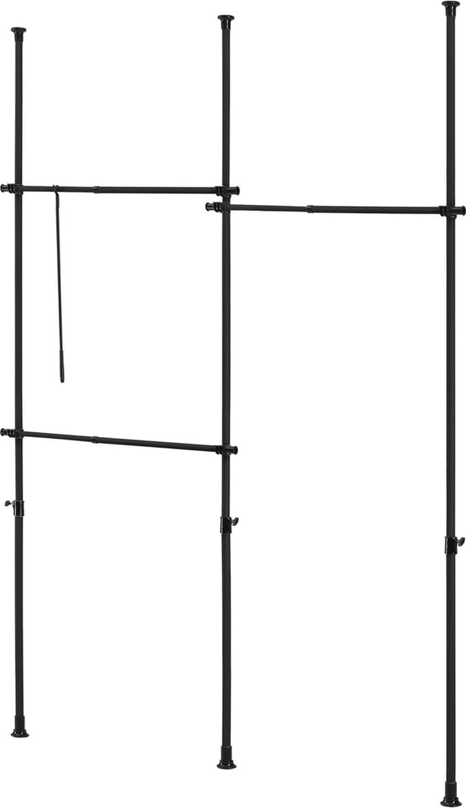 Telescopisch kledingrek Kemi verstelbaar zwart 150-230 cm