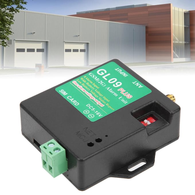 GL09PLUS 8?Alarme GSM 850/900/1800/1900 MHz avec alerte SMS pour la sécurité des entrepôts green