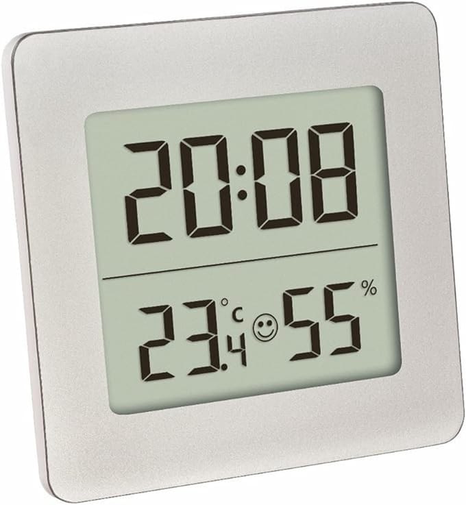 Digitale Thermo-Hygrometer met Wekker en Snooze - Zilver