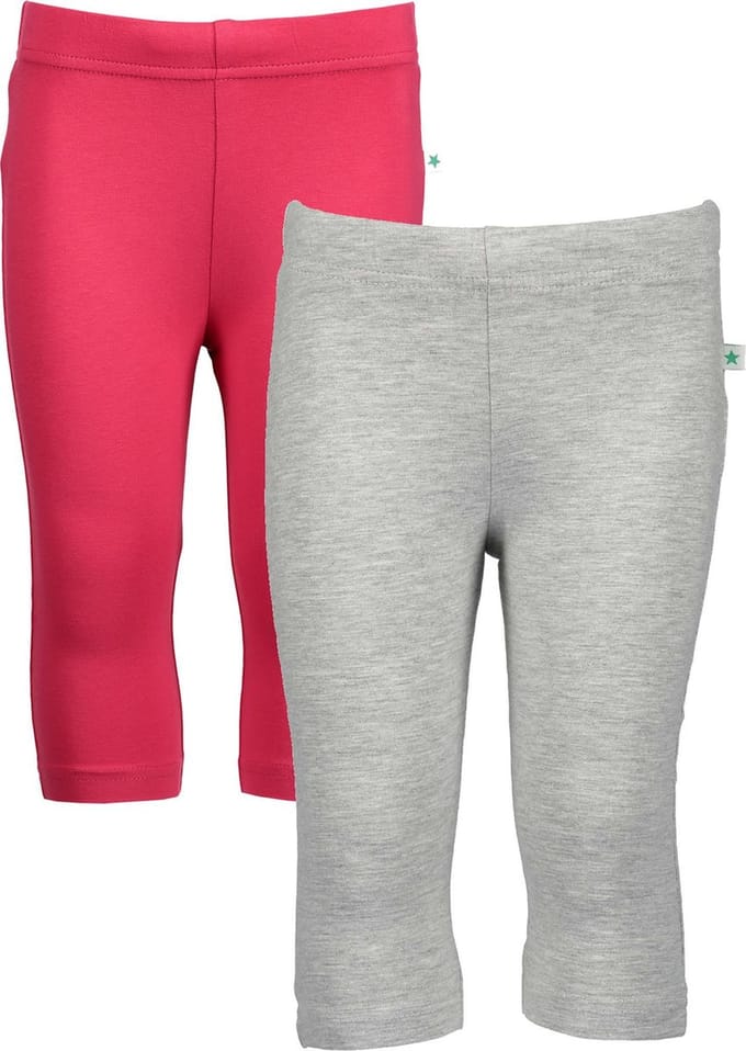 Blue Seven 2 PACK Bio Basic CAPRI  legging Lichtgrijs en Donkerroze - Maat 128