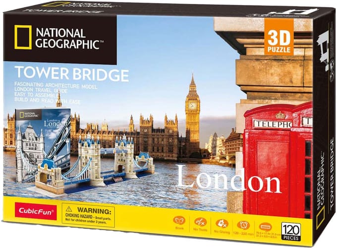 CUBIC FUN National Geographic 3D-puzzel The Tower Bridge - karton, 30,6 x 22,2 x 6 cm
