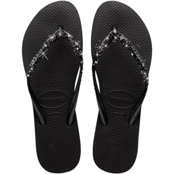 Havaianas Slim Slippers en Sandalen Dames - Zwart - Maat 37/38 - Plastic