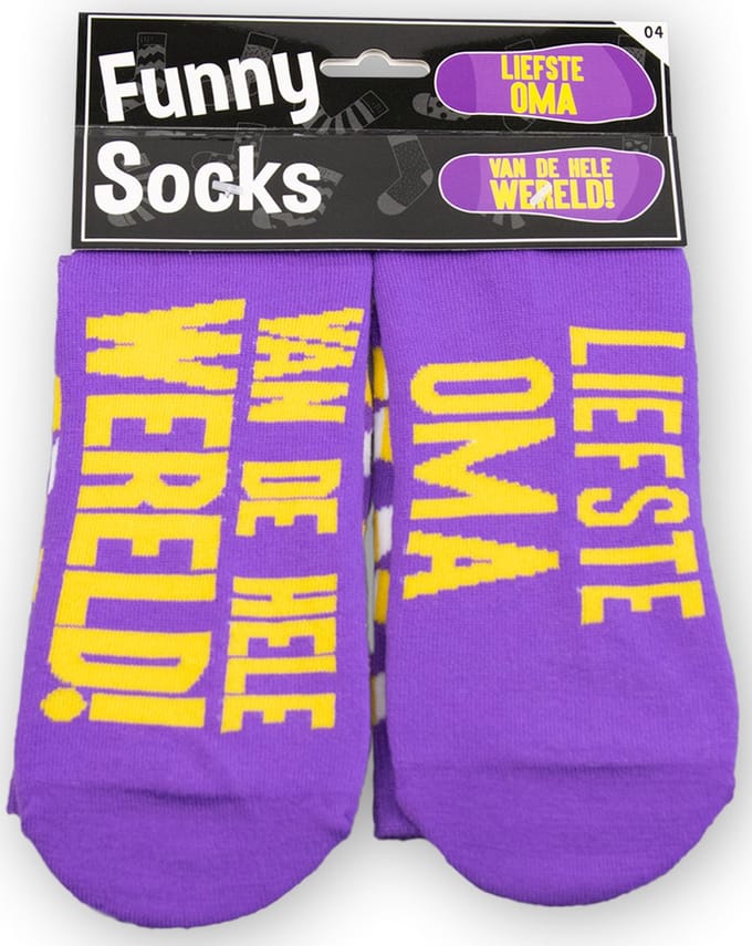 Paper Dreams Sokken Funny Socks Liefste Oma Katoen Paars One-size