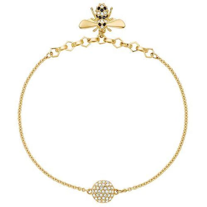 Swarovski Remix Collectie Dames Bijen Armband Goud 5380077 17.5cm/M white