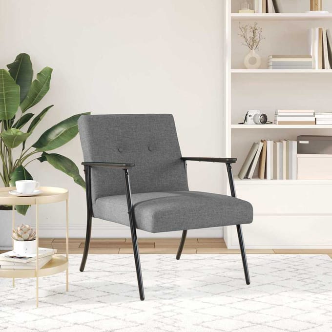 vidaXL - Fauteuil - Donkergrijs - Stof