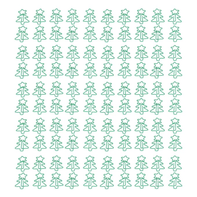 100 Pcs Trombones Formés Forme Arbre de Noël Vert Métal Processus d'Électroplacage Portable Bureau blue