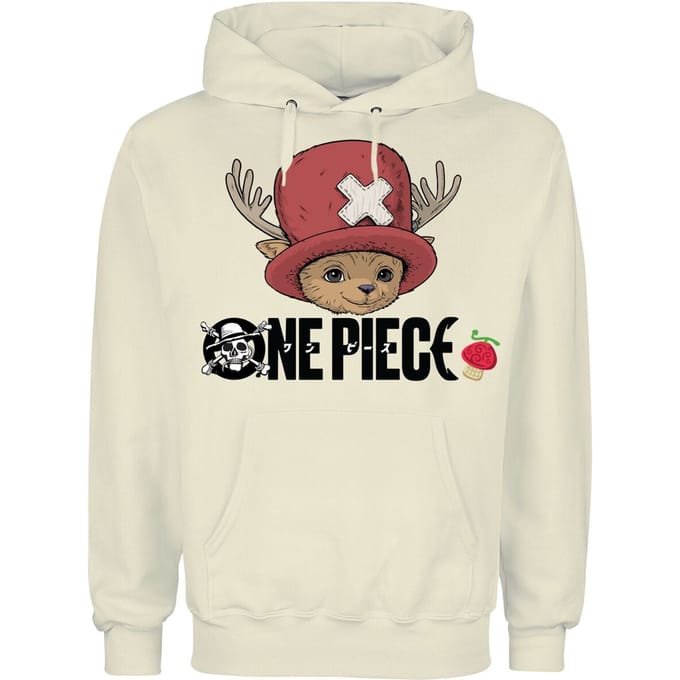 One Piece - Anime Trui met capuchon - Chopper - Logo - M tot XL - voor Mannen - ecru