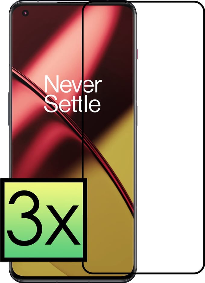 Screenprotector - 3 Stuks - Geschikt voor OnePlus 11 - Full Cover - Beschermglas - Gehard Glas - Tempered Glass - Screen Protector