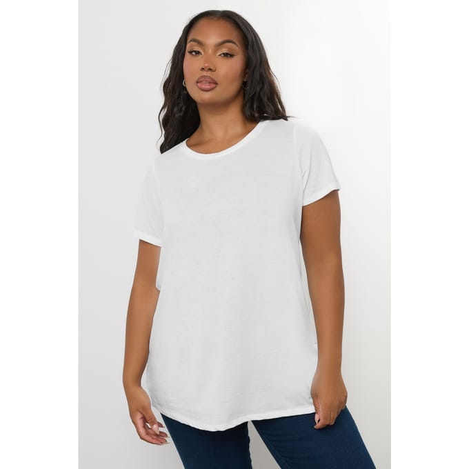 Yours Basic Tshirt Met Ronde Hals In Witsize 44
