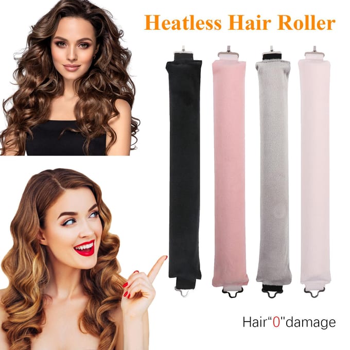 Lot de 3 bigoudis paresseux pour cheveux ondulés 0 rose