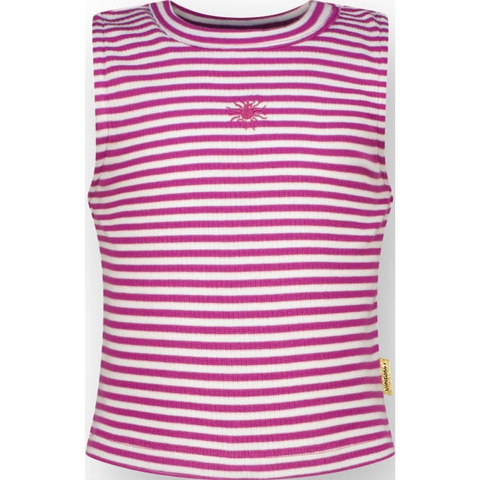 Vingino Girls Basic-crop Rib Top Stripe Top Aster Pink Taglia: 10 | Camicie Outlet | kids | Rosa