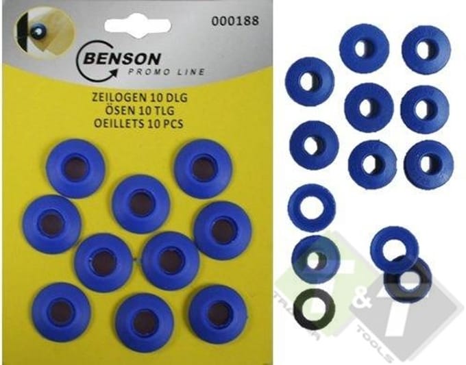 Zeilogen, Kunststof, 10 delig, binnendiameter van 11mm, buitendiameter van 28mm