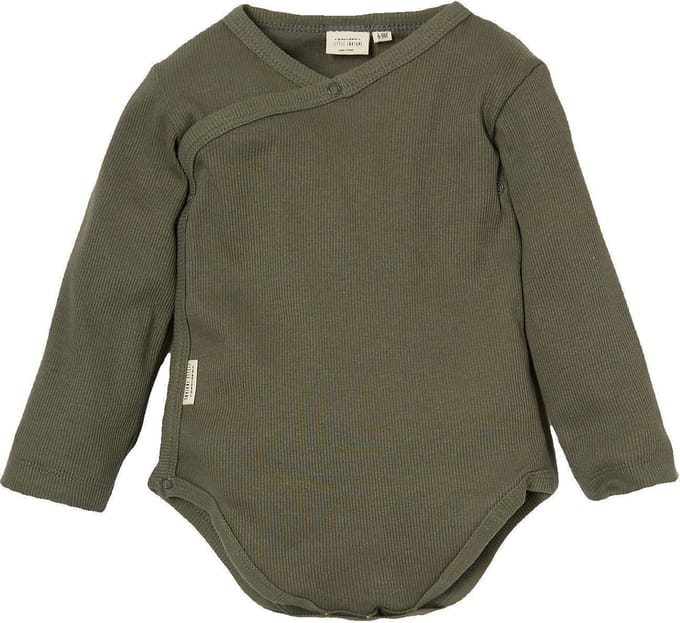 Little Indians Baby Overslagromper Lange mouw Dusty olive