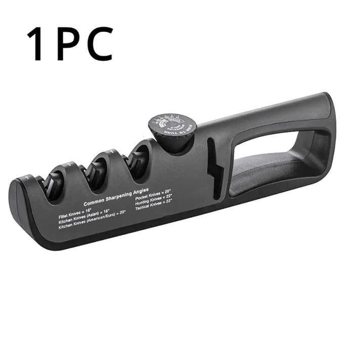 Aiguiseur de couteaux multifonction à angle réglable, 4 étapes, pierre à aiguiser pour ciseaux, broyeur de cuisine, outil d'affûtage de couteaux gray